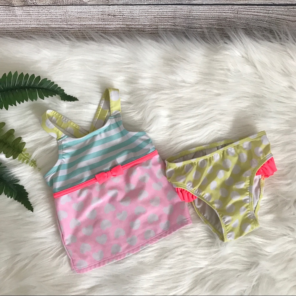 CAT & JACK Swimsuit 2 pc neon size 3t